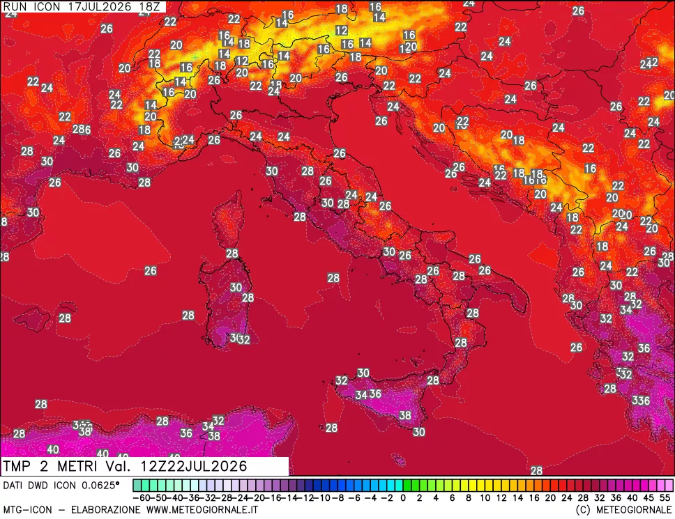 mappa Temp 2 metri