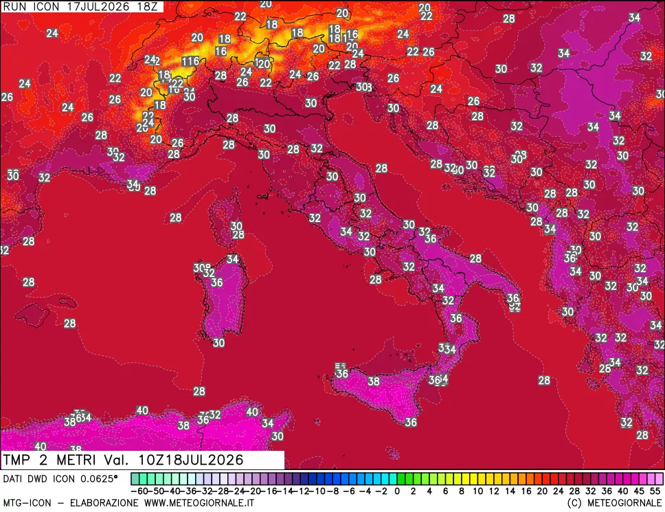 mappa Temp 2 metri