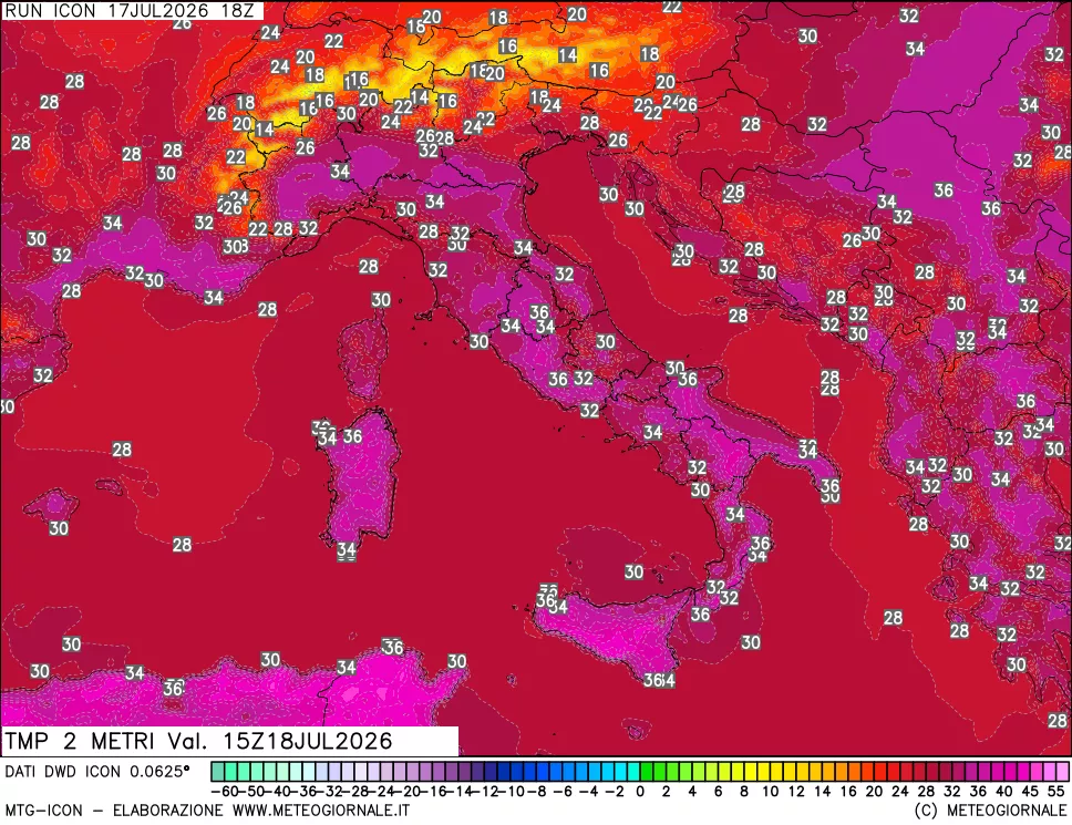 mappa Temp 2 metri