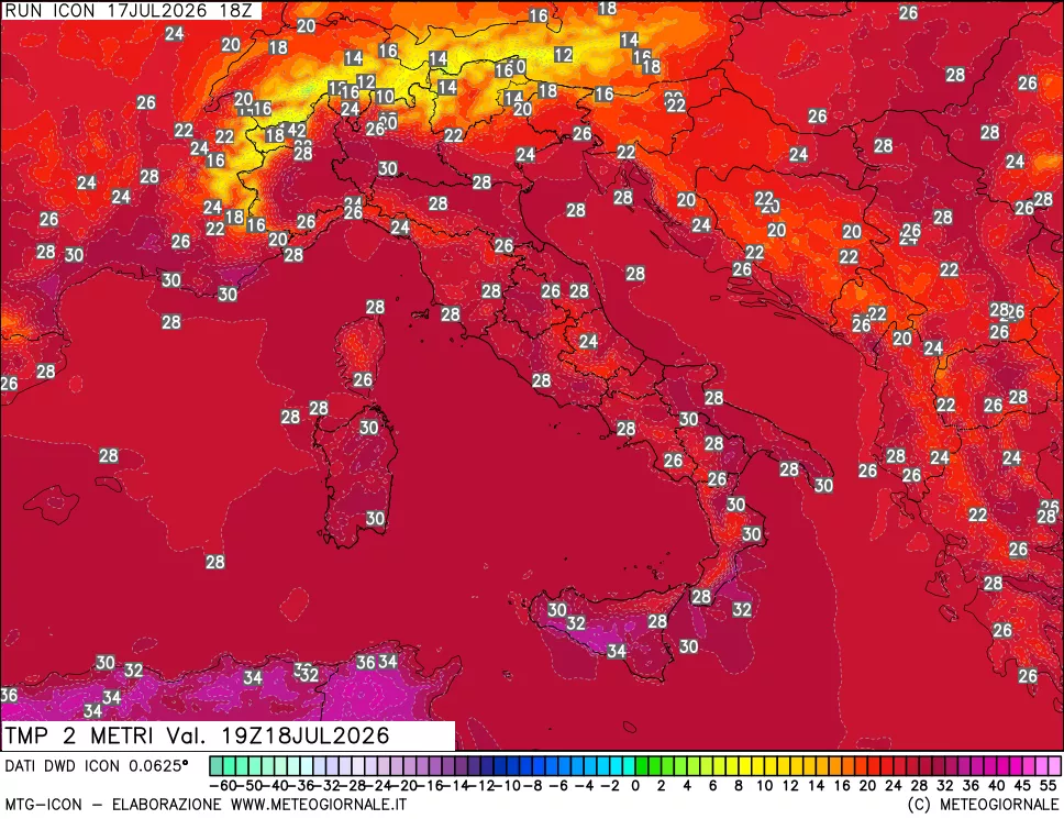 mappa Temp 2 metri