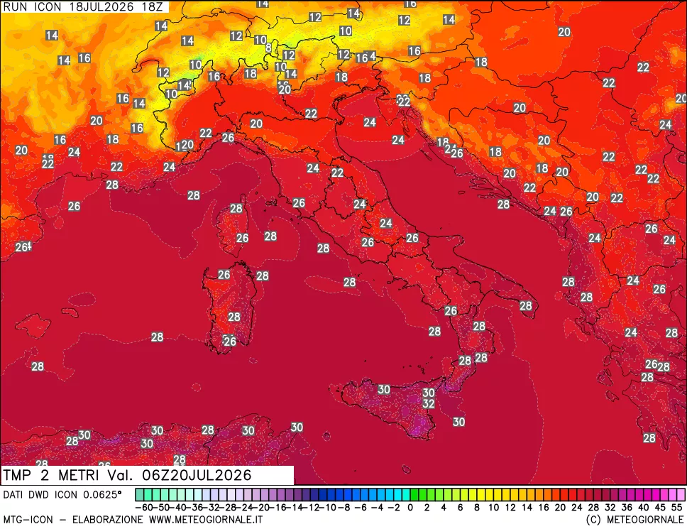mappa Temp 2 metri