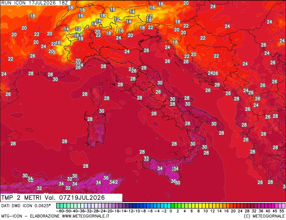 mappa Temp 2 metri