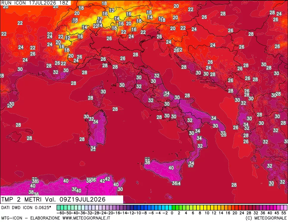 mappa Temp 2 metri