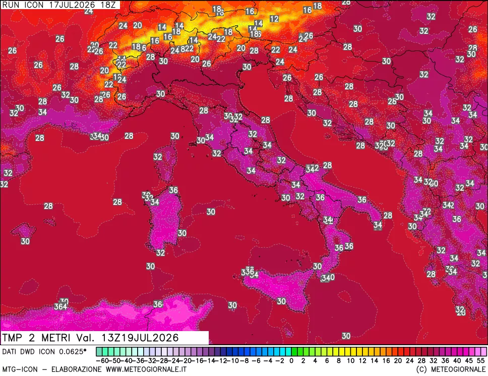 mappa Temp 2 metri