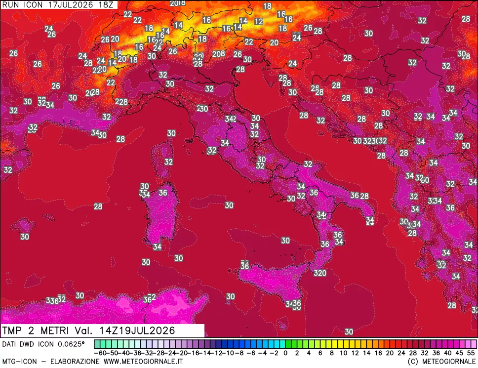 mappa Temp 2 metri