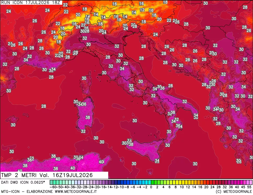 mappa Temp 2 metri
