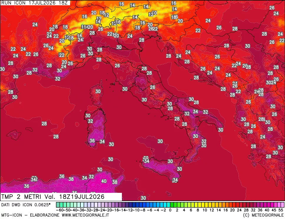 mappa Temp 2 metri