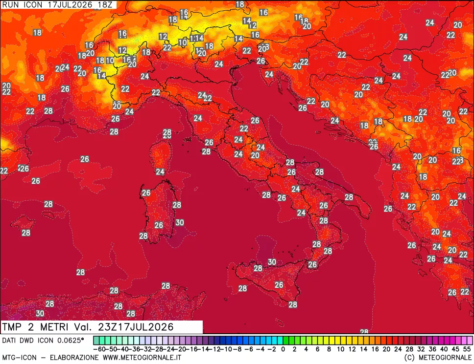 mappa Temp 2 metri