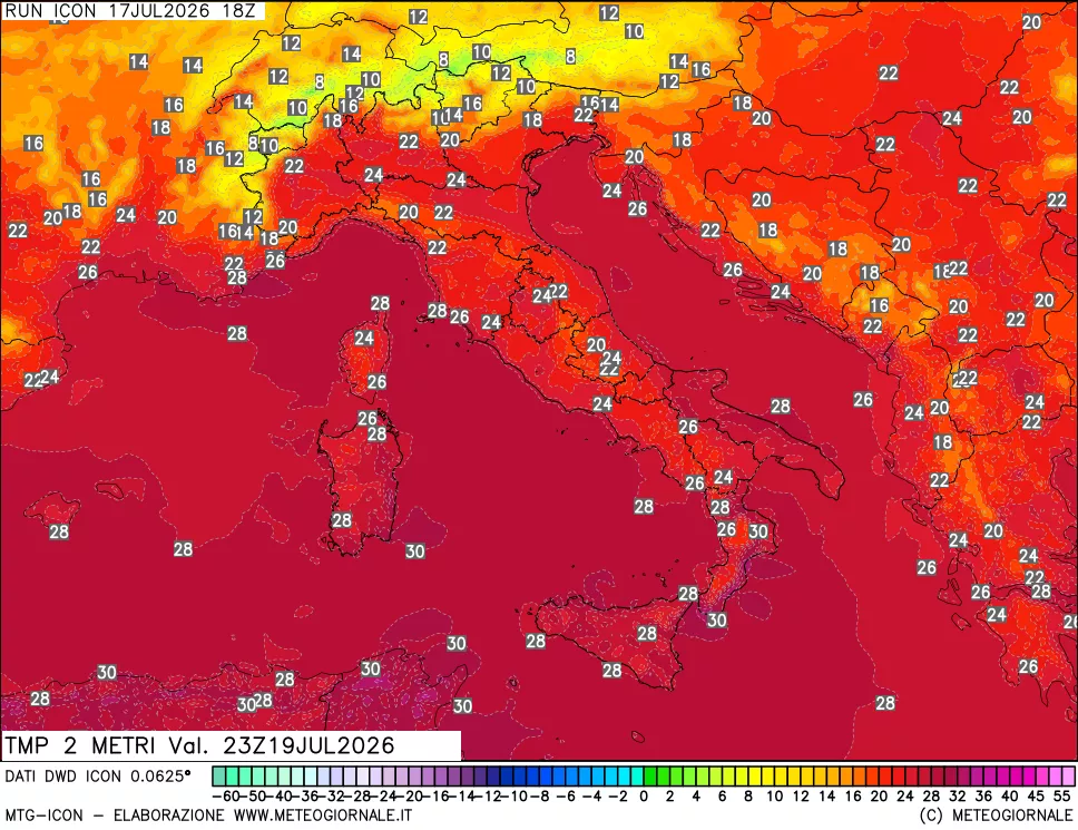 mappa Temp 2 metri