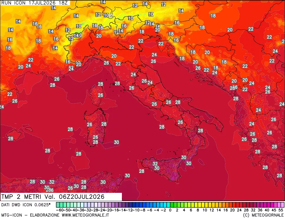 mappa Temp 2 metri