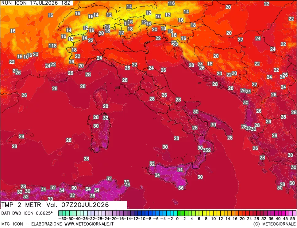 mappa Temp 2 metri