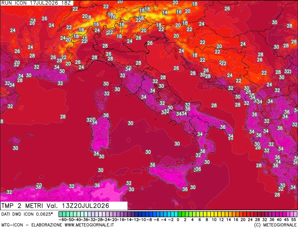mappa Temp 2 metri