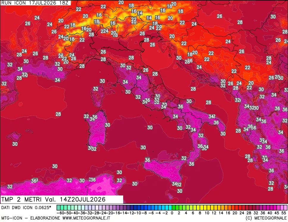 mappa Temp 2 metri