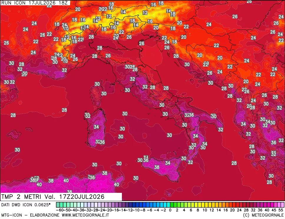 mappa Temp 2 metri