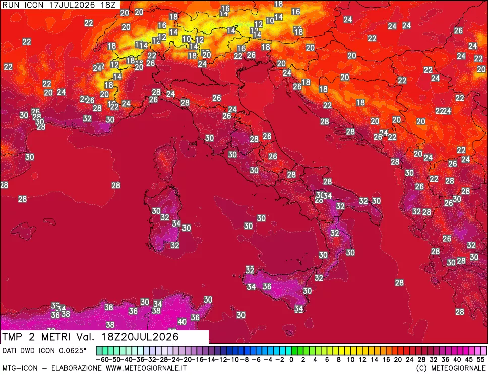 mappa Temp 2 metri