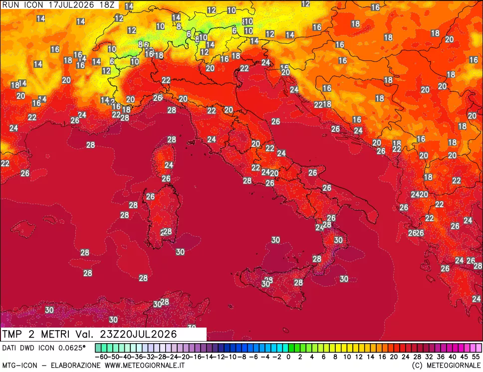 mappa Temp 2 metri