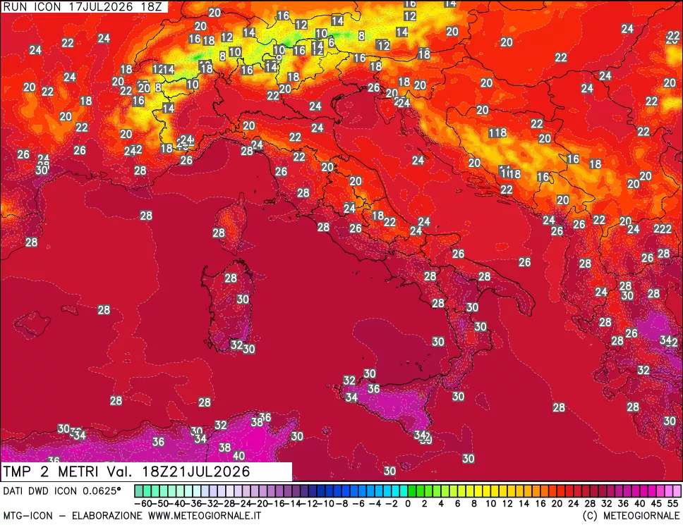 mappa Temp 2 metri