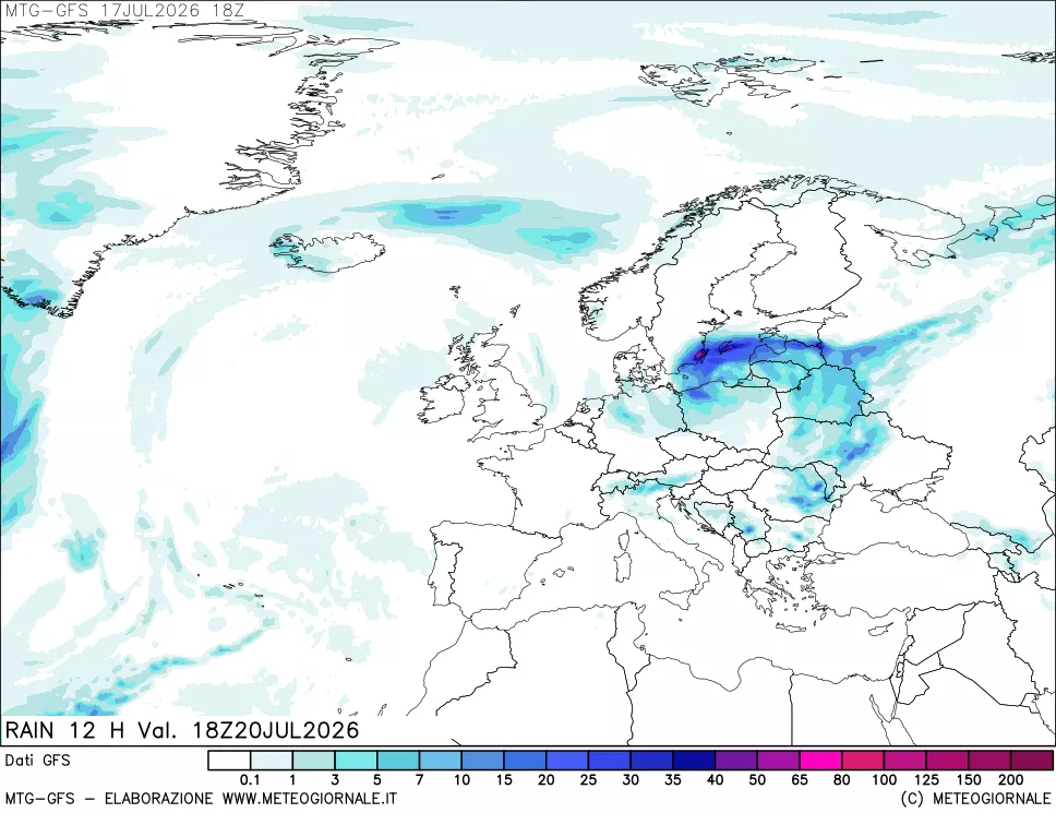 mappa GFS: Precipitazioni 12 ore precedenti