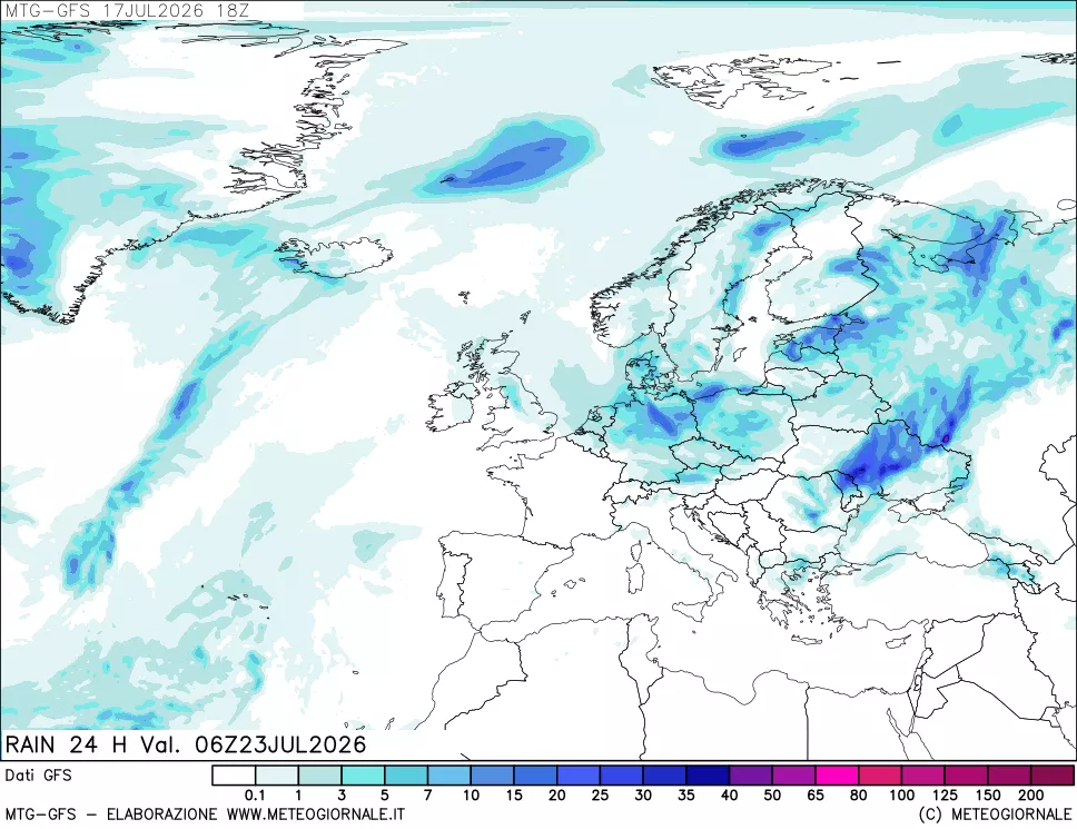 mappa GFS: Precipitazioni 24 ore precedenti