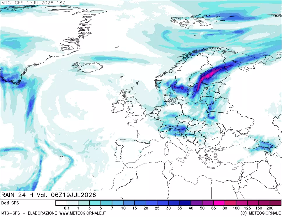 mappa GFS: Precipitazioni 24 ore precedenti