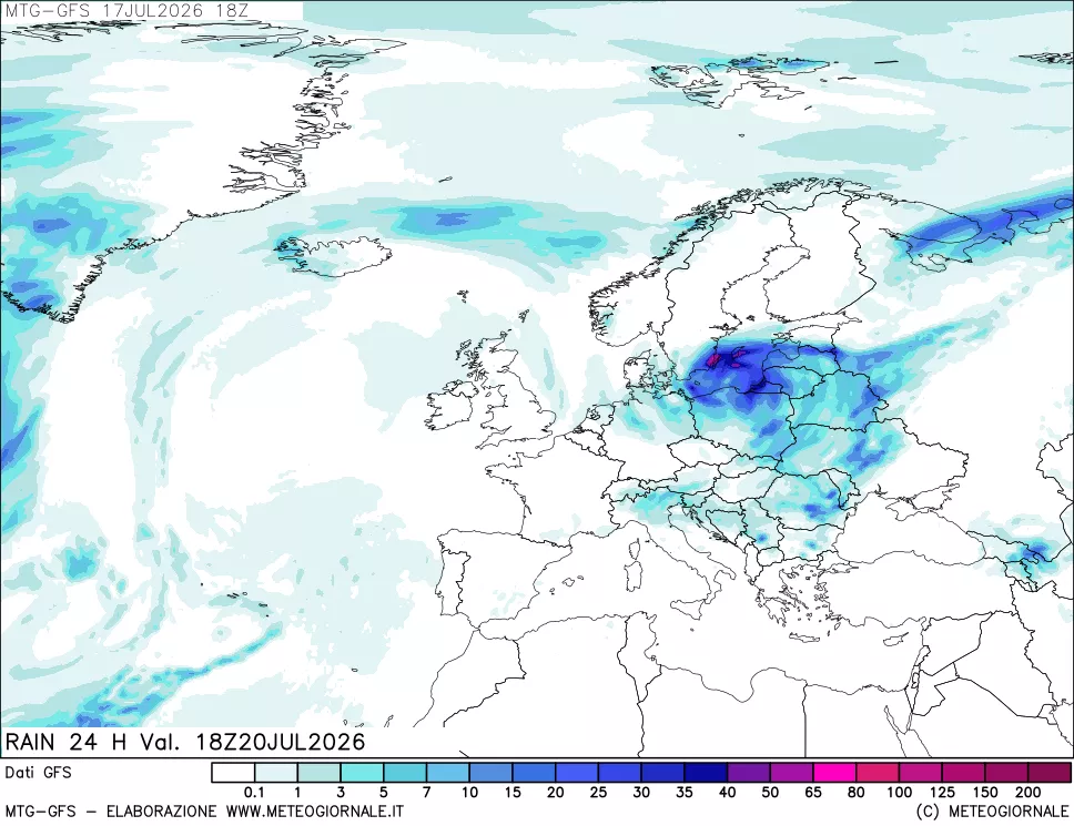 mappa GFS: Precipitazioni 24 ore precedenti