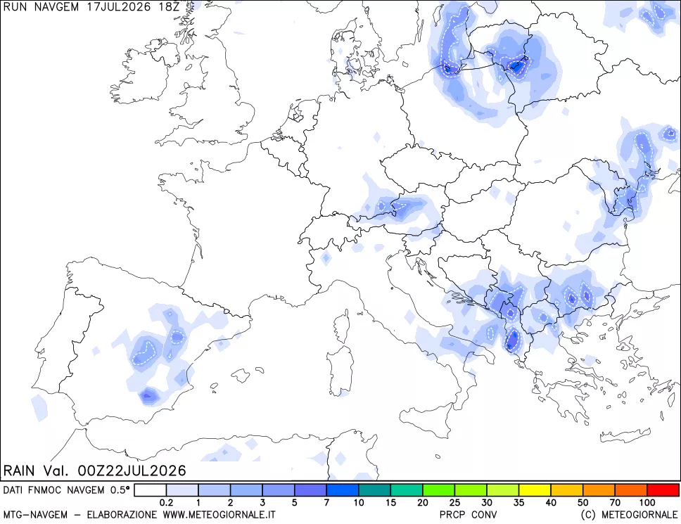mappa Precipitazioni Totali