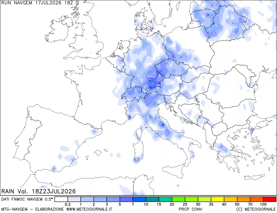 mappa Precipitazioni Totali