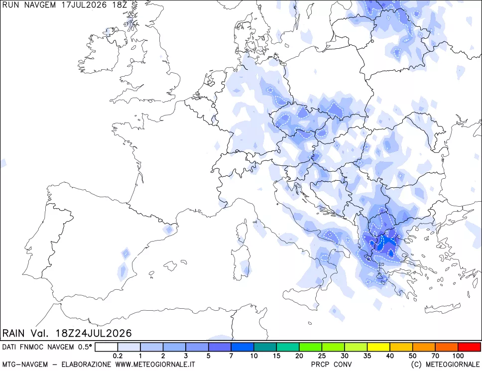 mappa Precipitazioni Totali