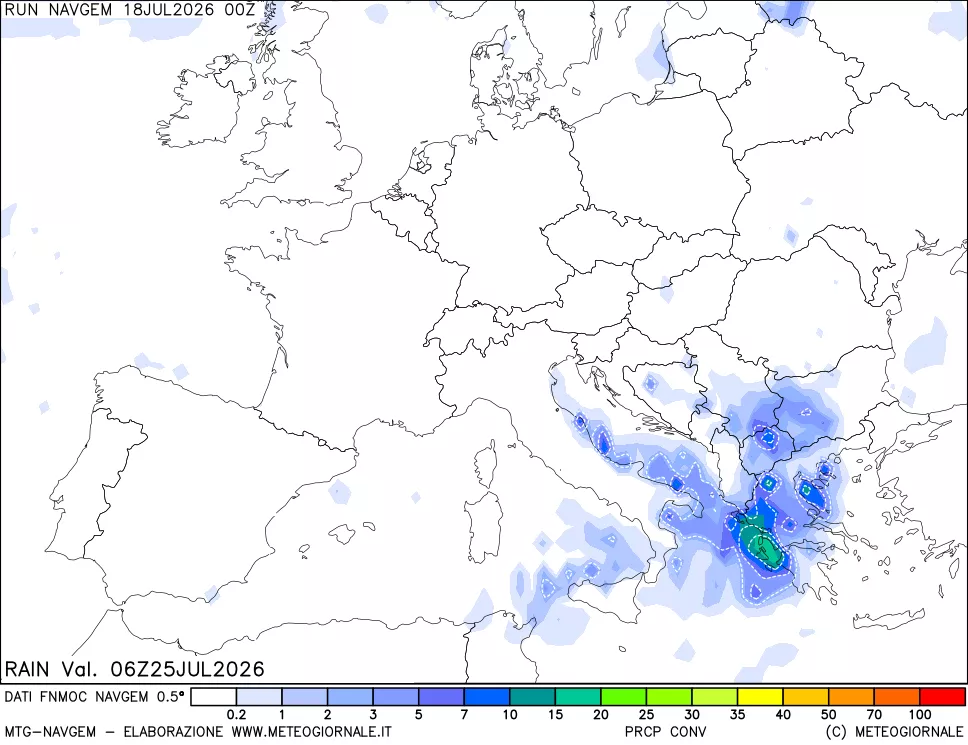 mappa Precipitazioni Totali