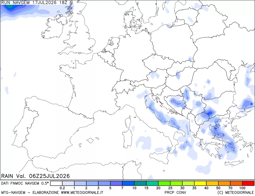 mappa Precipitazioni Totali