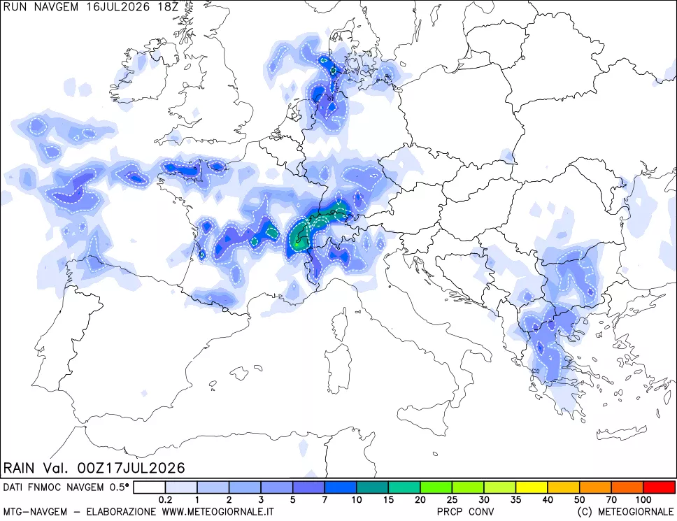 mappa Precipitazioni Totali