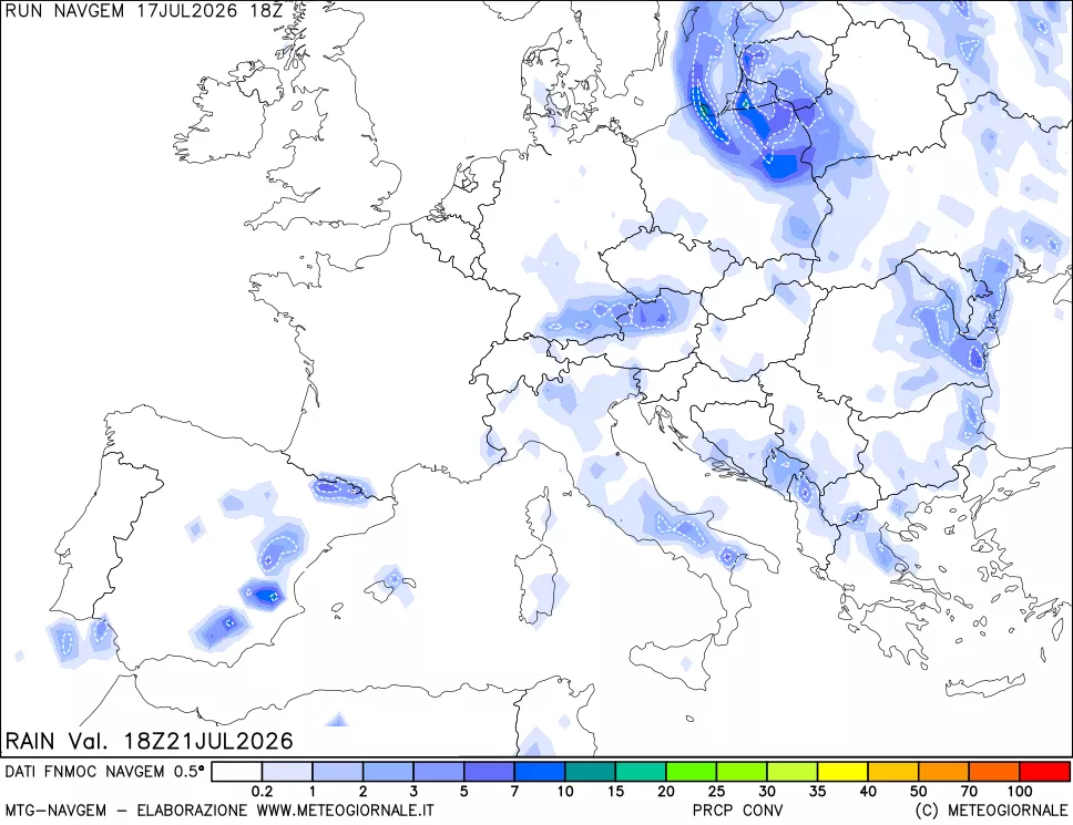 mappa Precipitazioni Totali