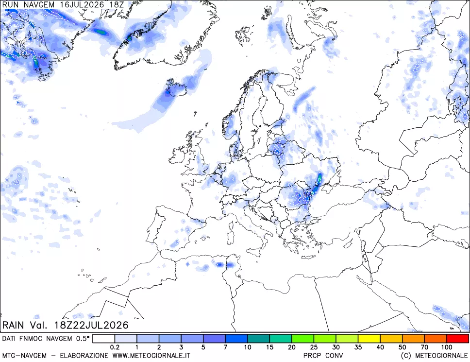 mappa Precipitazioni Totali