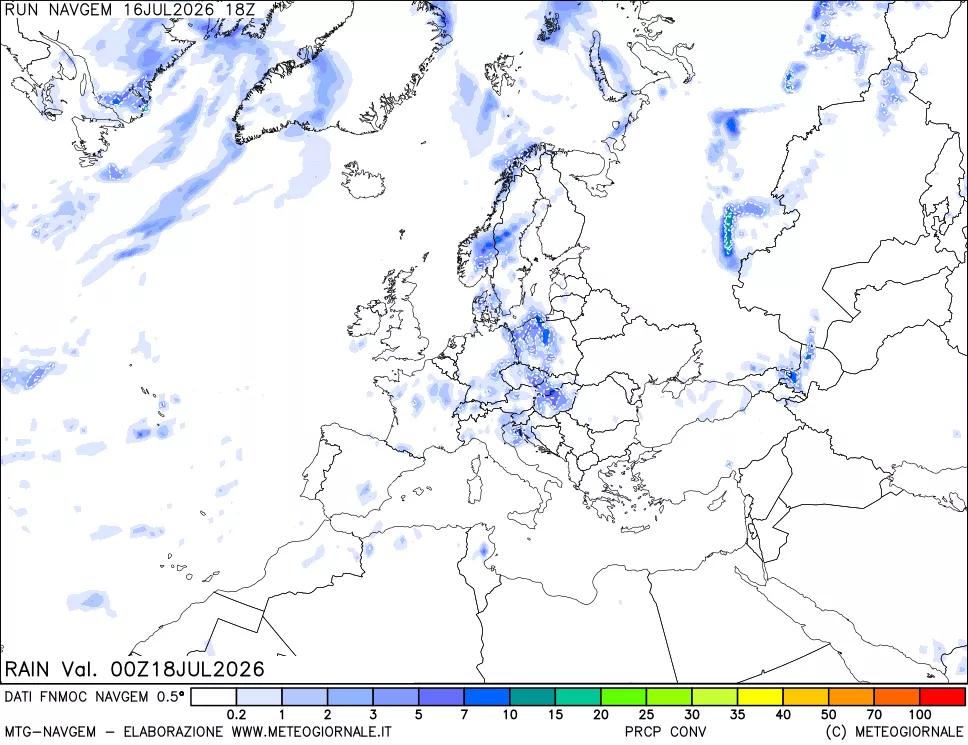 mappa Precipitazioni Totali