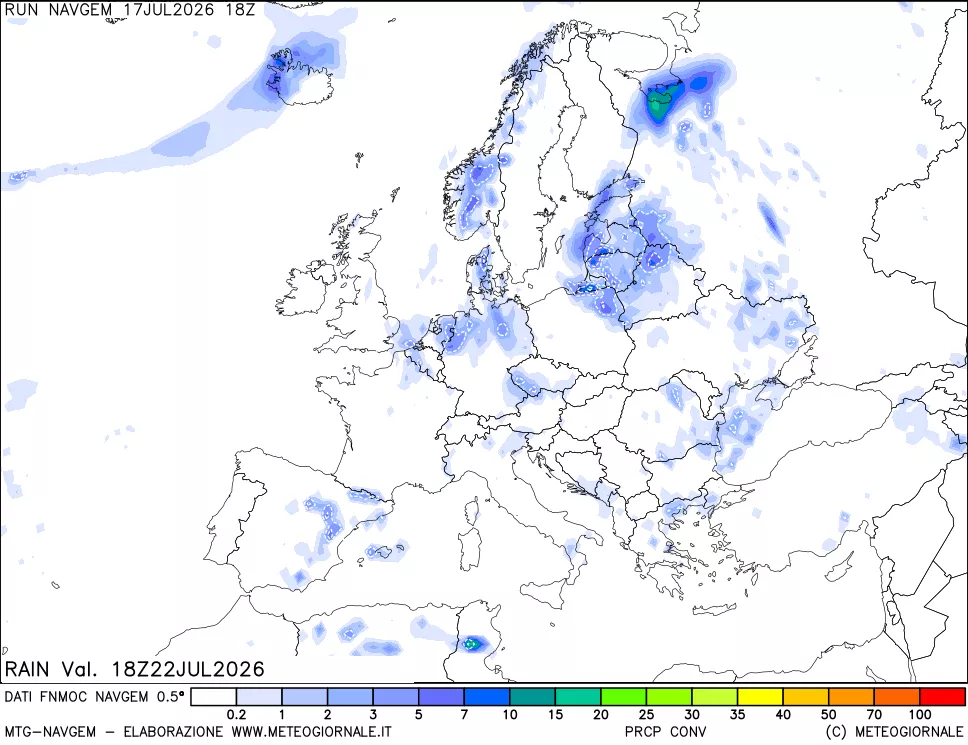 mappa Precipitazioni Totali