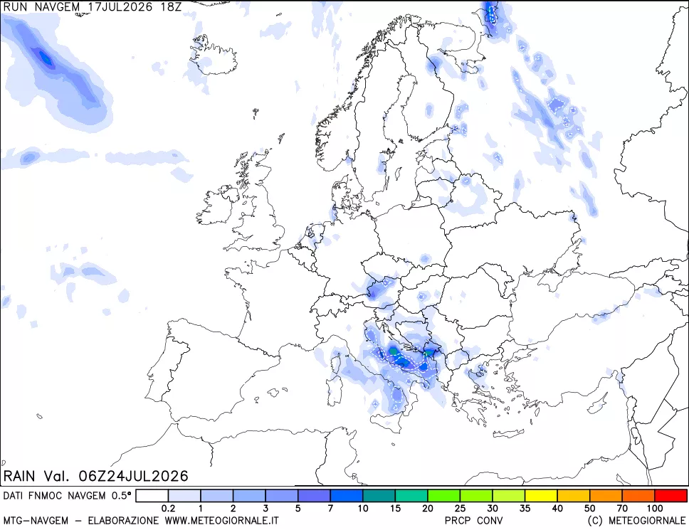 mappa Precipitazioni Totali