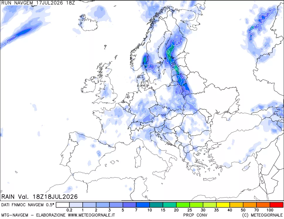 mappa Precipitazioni Totali