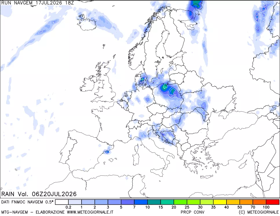 mappa Precipitazioni Totali